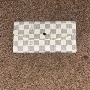 Checkered White and Gray Women's Wallet (designer inspired)